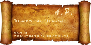 Antonovics Piroska névjegykártya